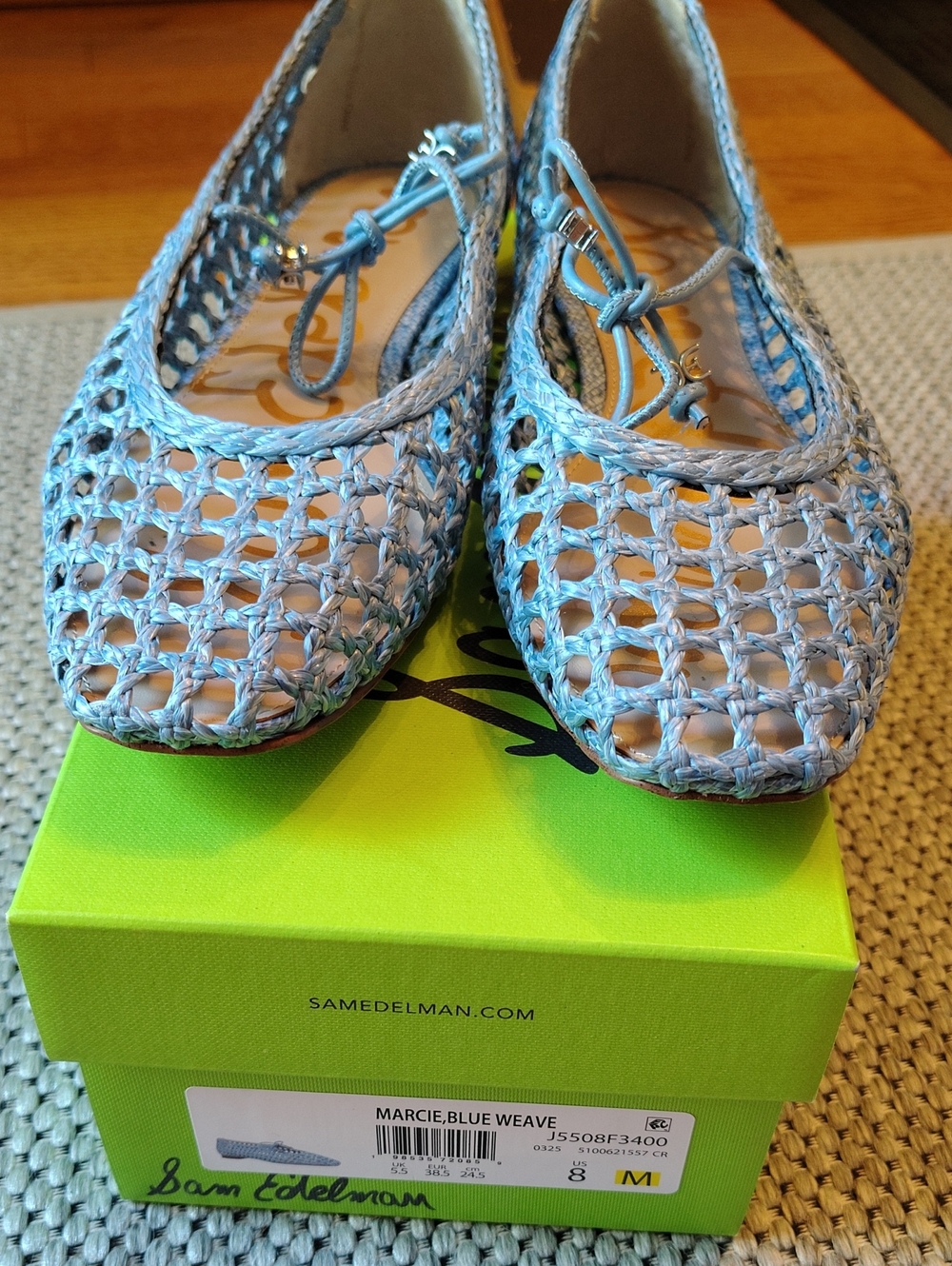 Sam Edelman Marcie Woven Mary Jane Flats - Light Blue - Picture 4 of 6